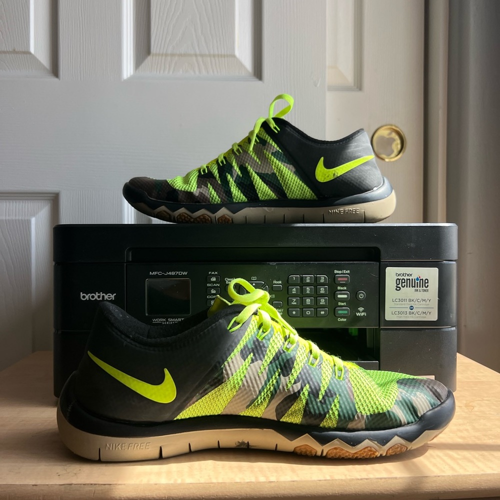 RARE🔥 Nike Free Trainer 5.0 V6 AMP Army Military Camo Volt Sz 10 5723939-770